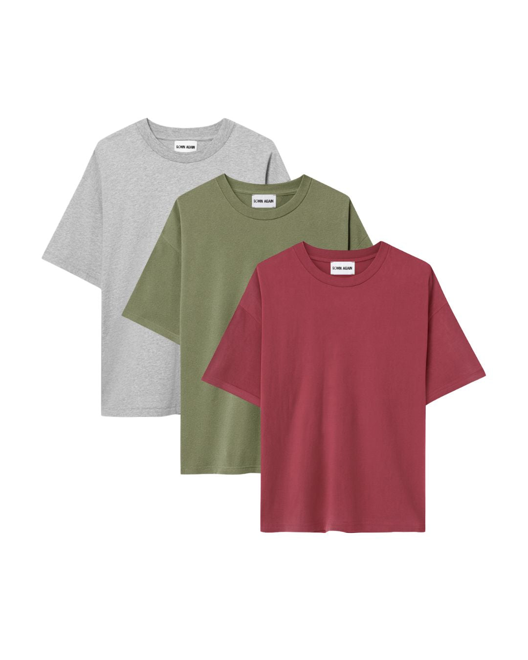 Merlot + Heather Grey + Pesto